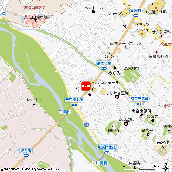 いすゞ自動車近畿株式会社・彦根営業所付近の地図